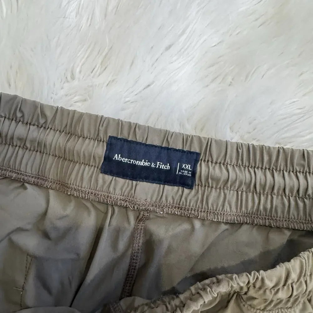 Abercrombie & Fitch men's nylon athletic Swim Trunks XXL Gray/brown CP